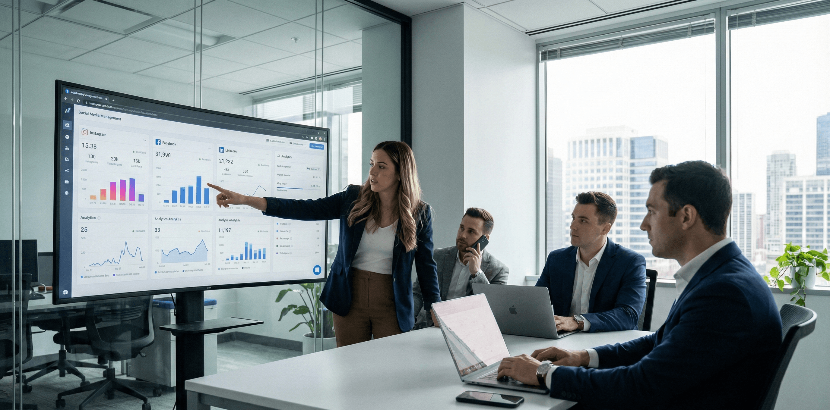 Team discussing a website project