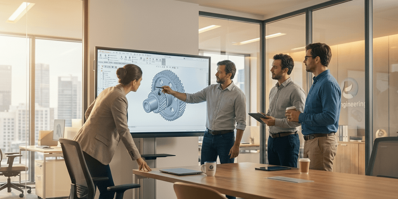 Team discussing a website project